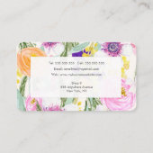 Waterverf Bloemschilderij Haarstylist Sjabloon B Visitekaartje (Achterkant)