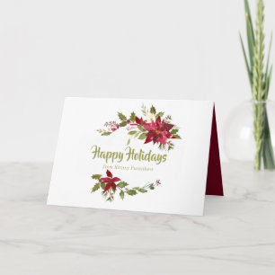 Waterverf Bloemstuk Bedrijfs Kerstvakantie Kaart