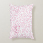 Waterverf Bloemstuk Kunst NAAM roze wit meisjesach Accent Kussen (Voorkant(Verticaal))