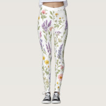 Waterverf Bloemstuk Legging met Wilde Bloemen