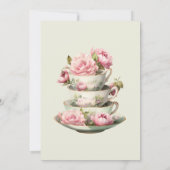 Waterverf Bloemstuk Theekopje Theepartij Kaart (Achterkant)