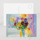 Waterverf Bloemstuk Viooltjes Briefkaart (Voorkant / Achterkant)