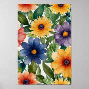 Waterverf Bloemstukken Muurkunst Poster