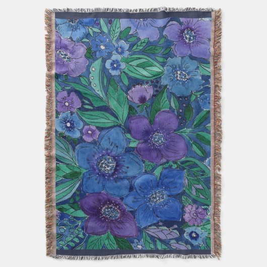 Waterverf, bloemtuin deken (Voorkant Verticaal)