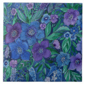 Waterverf, bloemtuin tegeltje (Voorkant)