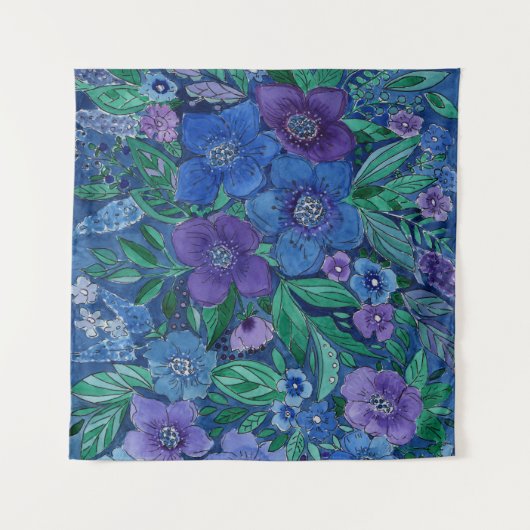 Waterverf, bloemtuin wandkleed (Voorkant (horizontaal))