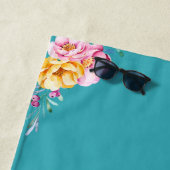 Waterverf Bloemvederhart en melkvogel Strandlaken (In situ)