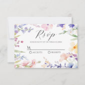 Waterverf bloemveer RSVP kaartje (Voorkant)