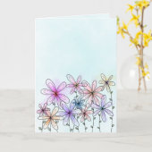 Waterverf Bloemventilator Kaart (Gele Bloem)