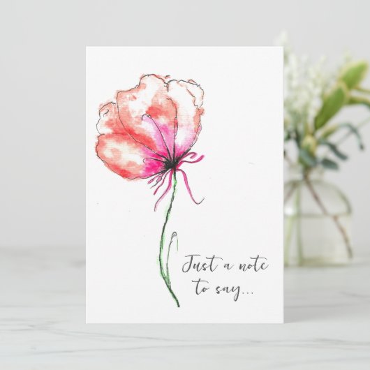 Waterverf Bloemventilator Kaart (Staand voorkant)