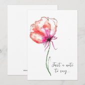 Waterverf Bloemventilator Kaart (Voorkant / Achterkant)