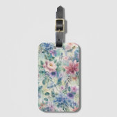 Waterverf Bloemvlinderpatroon Bagagelabel (Voorkant (verticaal))