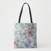 Waterverf Bloemvlinderpatroon Tote Bag (Voorkant)