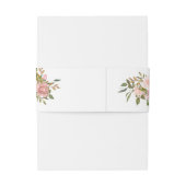 Waterverf bloesem Blush en Roos Goud Uitnodigingen Wikkel (Achterkant Voorbeeld)