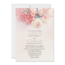 waterverf bloesem blush roze bruiloft uitnodiginge