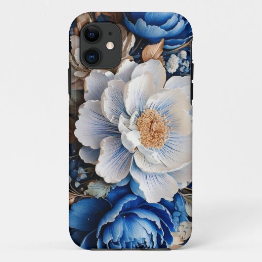 Waterverf Bloesem in Blauw en Wit, Case-Mate iPhone Case (Achterkant)