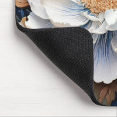 Waterverf Bloesem in Blauw en Wit, Muismat (Hoek)