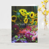 Waterverf bloesem- Word snel gezond Kaart (Gele Bloem)