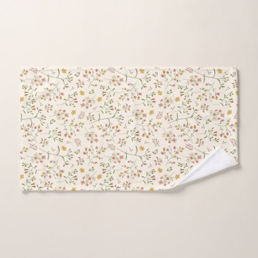 Waterverf bloesempatroon bad handdoek (Handdoek)