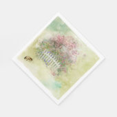 Waterverf bloesems en bijenpapier servet (Hoek)