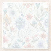 Waterverf bloesems glazen onderzetter (Achterkant)