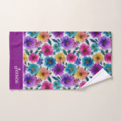 Waterverf Bloesems Kleurrijke Bloemnaam Bad Handdoek (Handdoek)