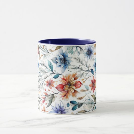 Waterverf bloesems mok (Midden)