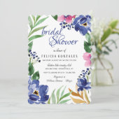 Waterverf bloesems uitnodiging (Staand voorkant)