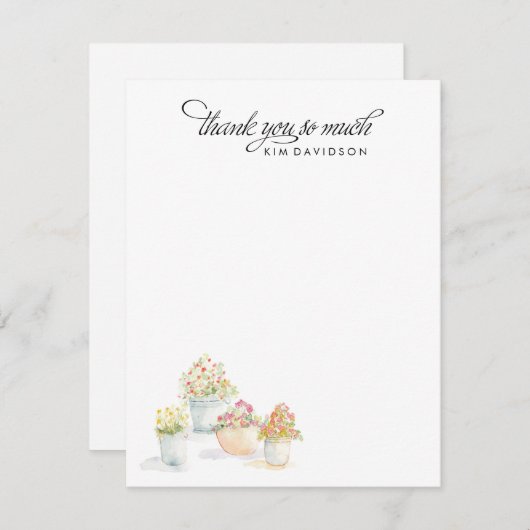 Waterverf blokjes Dank je Bedankkaart (Voorkant / Achterkant)