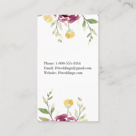 Waterverf Blokkerende Visitekaartjes - Moderne flo (Achterkant)