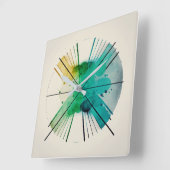 waterverf blokstijl vierkante klok (Hoek)