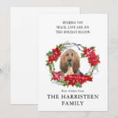Waterverf Bloodhound Poinsettia Kerstmis Wreater Feestdagenkaart (Voorkant / Achterkant)