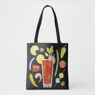 Waterverf Bloody Mary Tas, twee zijkanten Tote Bag