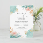 Waterverf Bloom Arch Wedding Kaart (Staand voorkant)