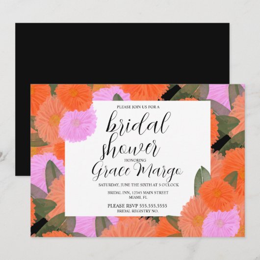 Waterverf Bloom Bouquet Vrijgezellenfeest B Kaart (Voorkant / Achterkant)