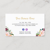 Waterverf Bloom Floral Modern Geometric Lijst Visitekaartje (Achterkant)