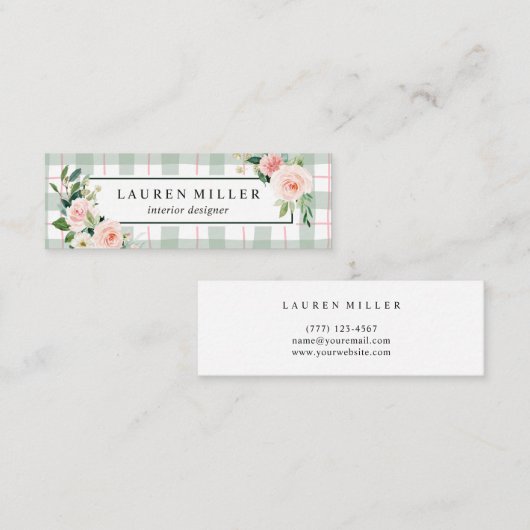 Waterverf Bloom | Pastel Mini Visitekaartje (Voorkant / Achterkant)