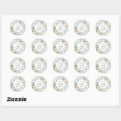Waterverf Bloom | Pastel Plaid Baby shower Ronde Sticker (Vel)