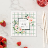 Waterverf Bloom | Pastel Plaid Baby shower Servet (Insitu)
