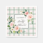 Waterverf Bloom | Pastel Plaid Baby shower Servet (Voorkant)