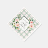 Waterverf Bloom | Pastel Plaid Baby shower Servet (Hoek)