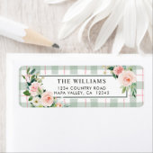 Waterverf Bloom | Pastel Plaid Retouradres Etiket (Insitu)