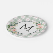 Waterverf Bloom | Pastel-spelmonogram Papieren Bordje (Gekanteld)