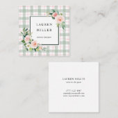 Waterverf Bloom | Pastel Vierkante Visitekaartje (Voorkant / Achterkant)
