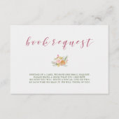 Waterverf Bloom Pink | Verzoek om Baby shower Book Informatiekaartje (Voorkant)