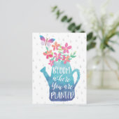 Waterverf Bloom waar u bent geplant Briefkaart (Staand voorkant)
