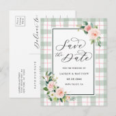 Waterverf Bloom Wedding Save the Date Aankondigingskaart (Voorkant / Achterkant)