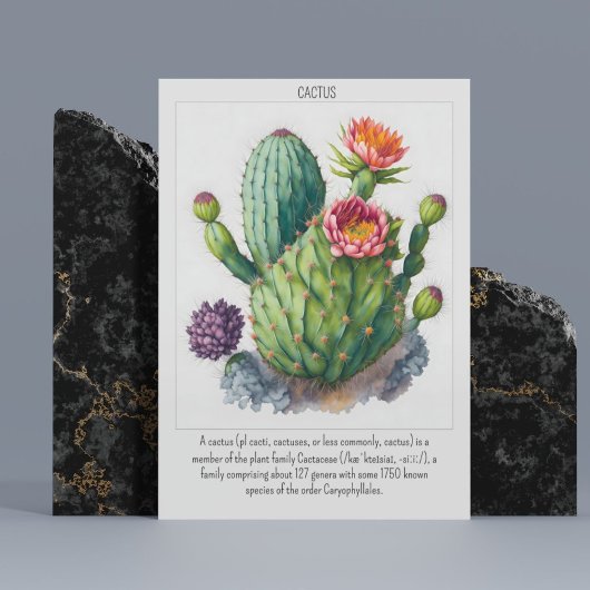 Waterverf Blooming Cactus Poster Wanddecor