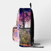 Waterverf Blooming Flowers met Dark Black Lines Bedrukte Rugzak (Rechts)