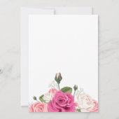 Waterverf Blooming Rozen Bridal Shower Invitation Kaart (Achterkant)